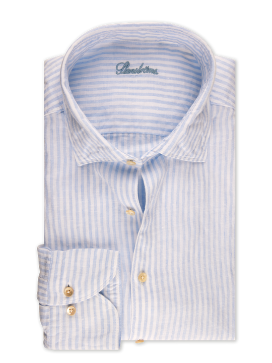 Stenströms Blue Striped Linen Shirt