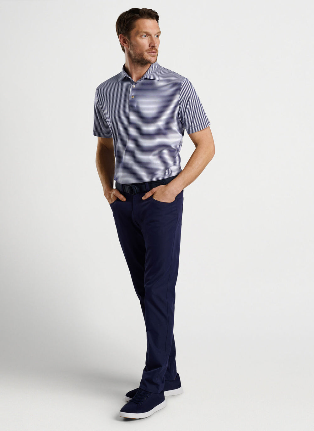Peter Millar Hales Performance Jersey Polo In Navy
