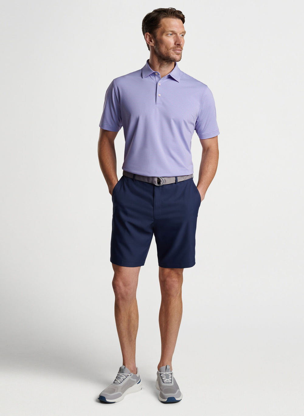 Peter Millar Hales Performance Jersey Polo In Dragonfly