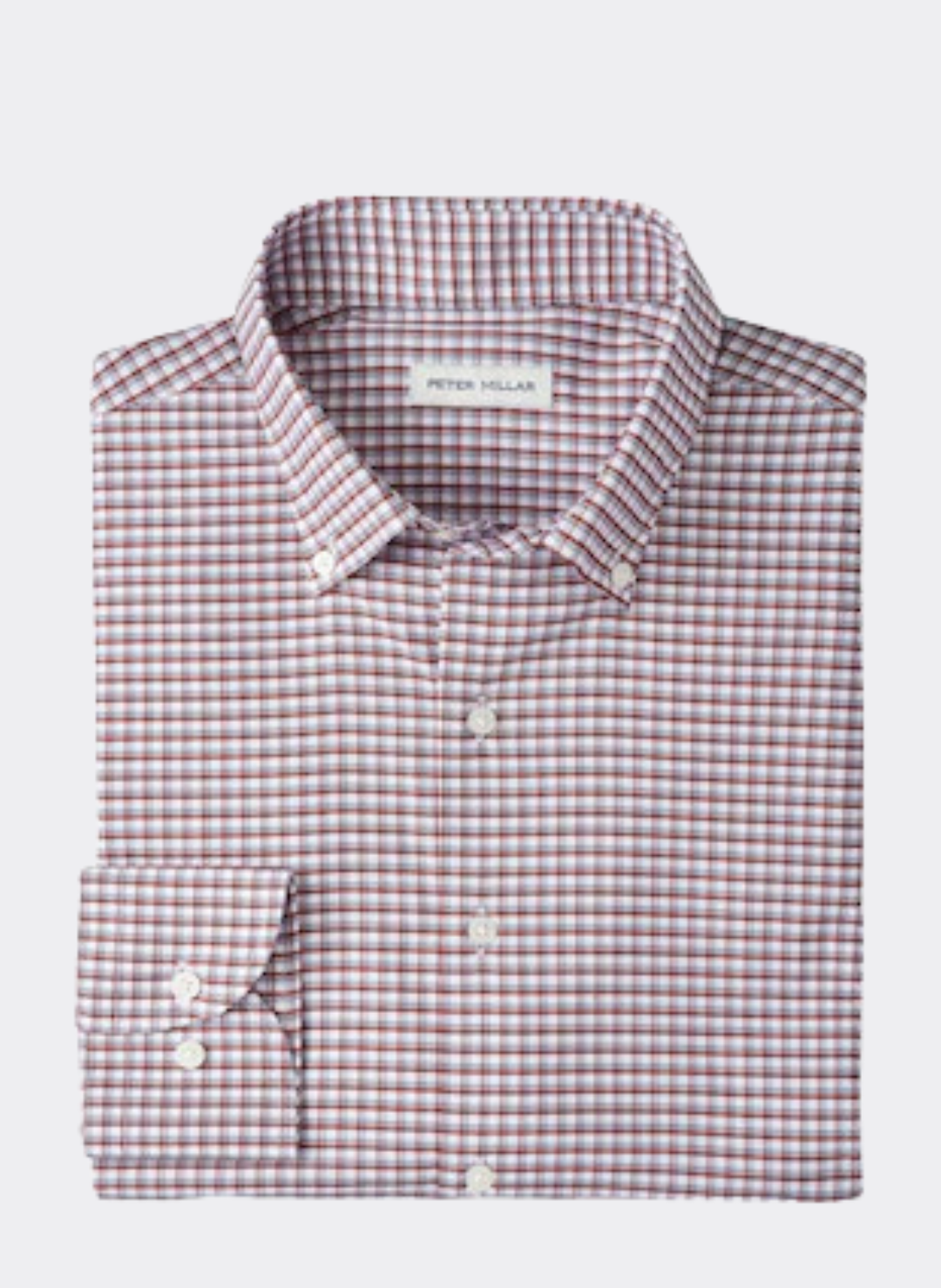 Peter Millar Cashiers Performance Twill Sport Shirt In Sparrow Red