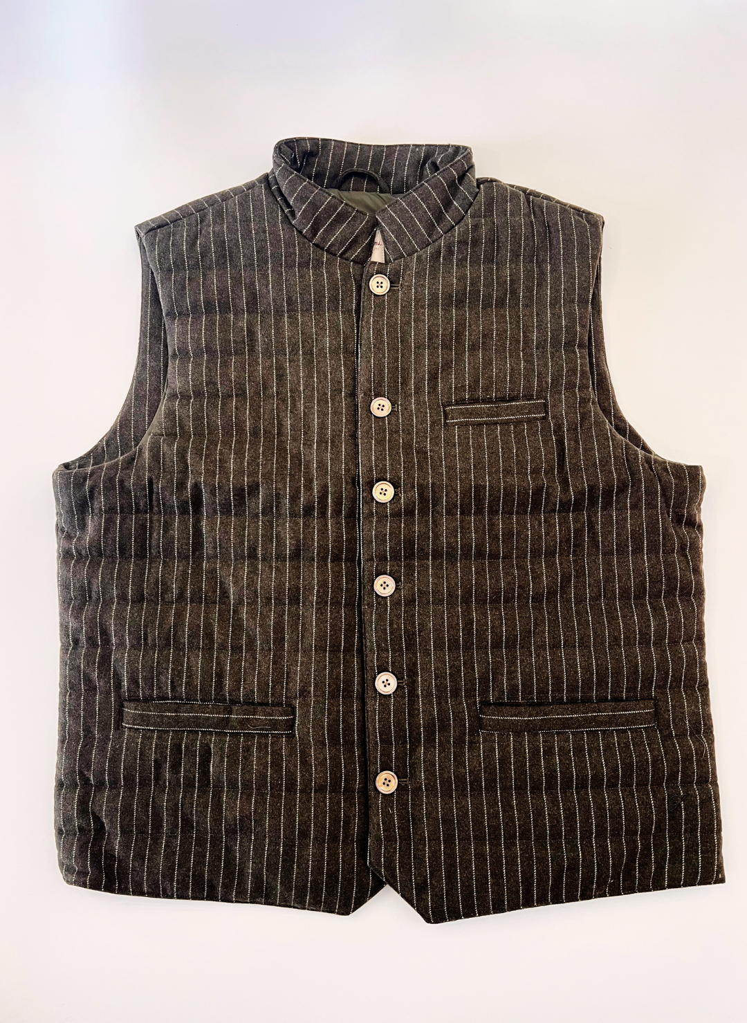 Stenströms Brown Pinstripe Wool Vest