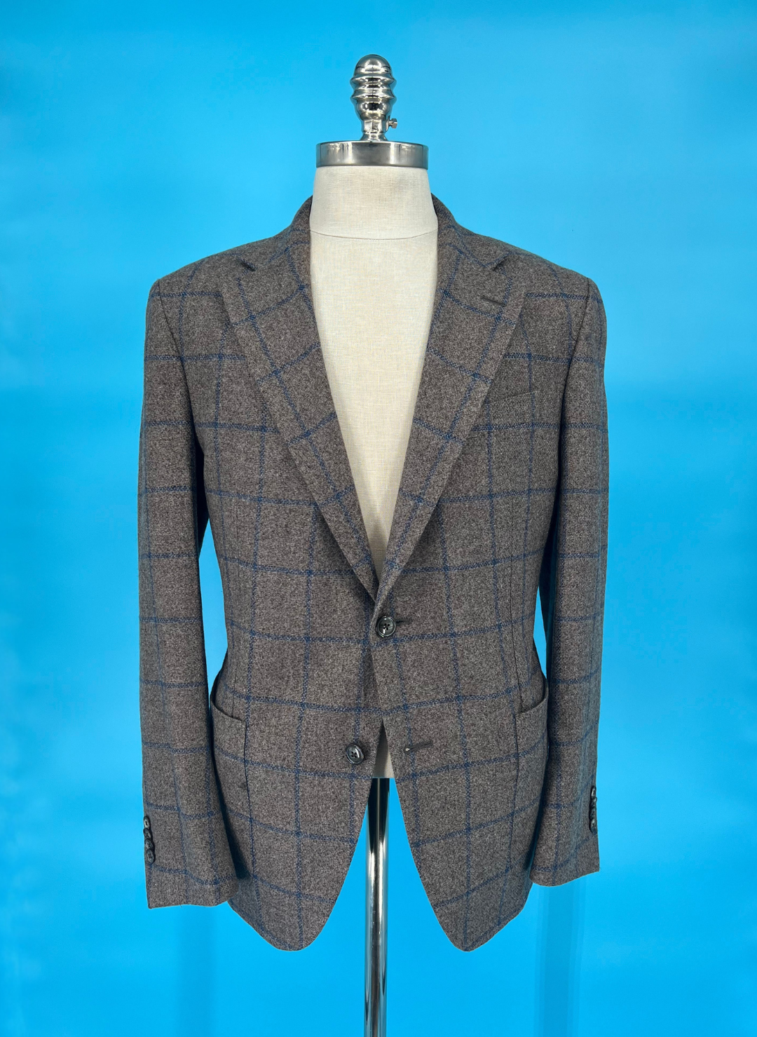 The Oxford Shop Brown & Navy Windowpane Soft Jacket