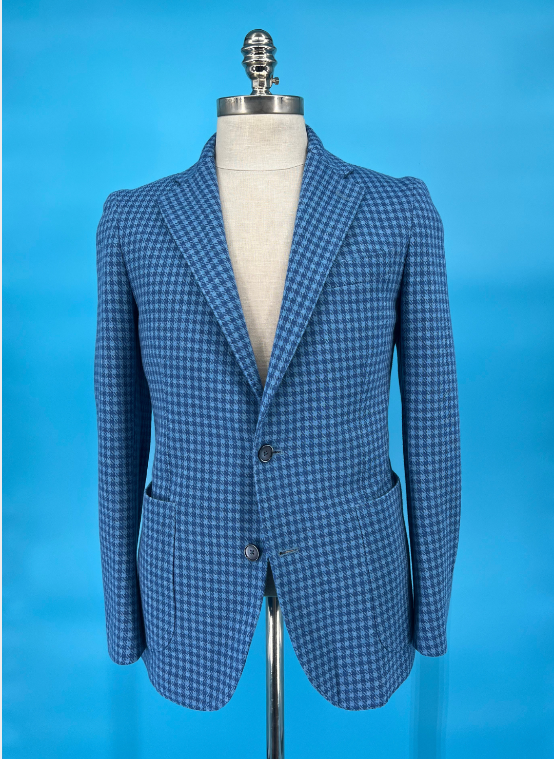Tiki Blue Houndstooth Knit Soft Jacket