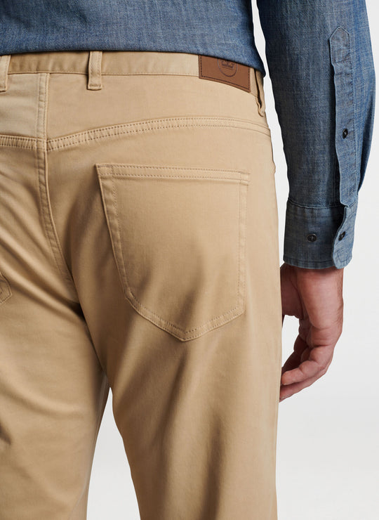Peter Millar Ultimate Sateen Five-Pocket Pant In Khaki