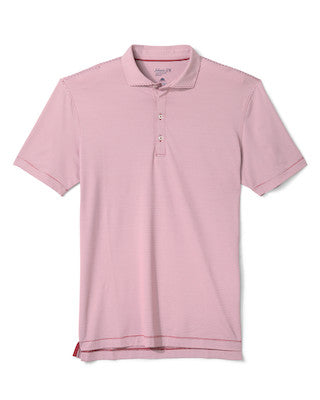 Lyndonn Stripe Performance Jersey Polo In Racing Red