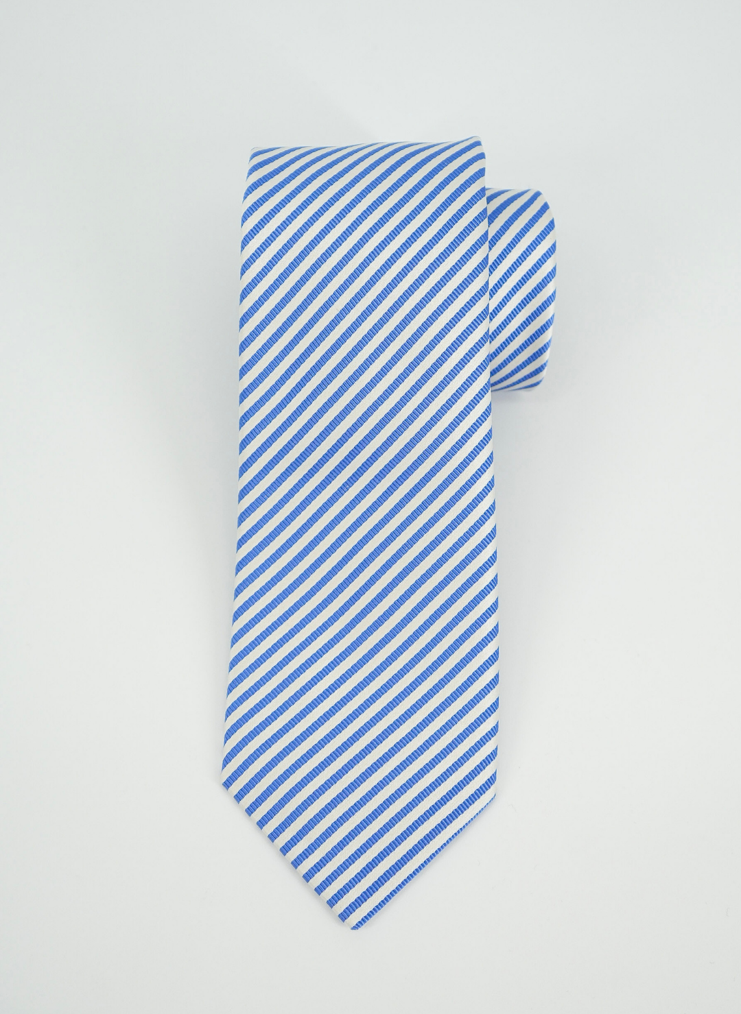 Silk Tie In Periwinkle Stripe