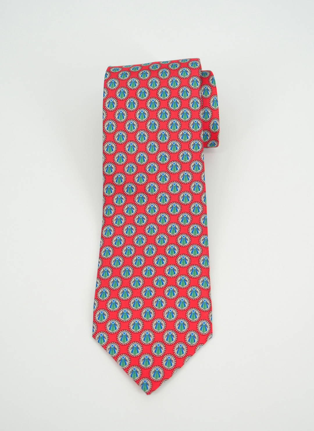 Silk Tie In Red Beetle