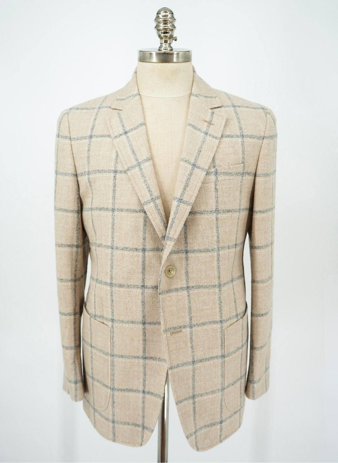 Taupe & Grey Windowpane Soft Jacket