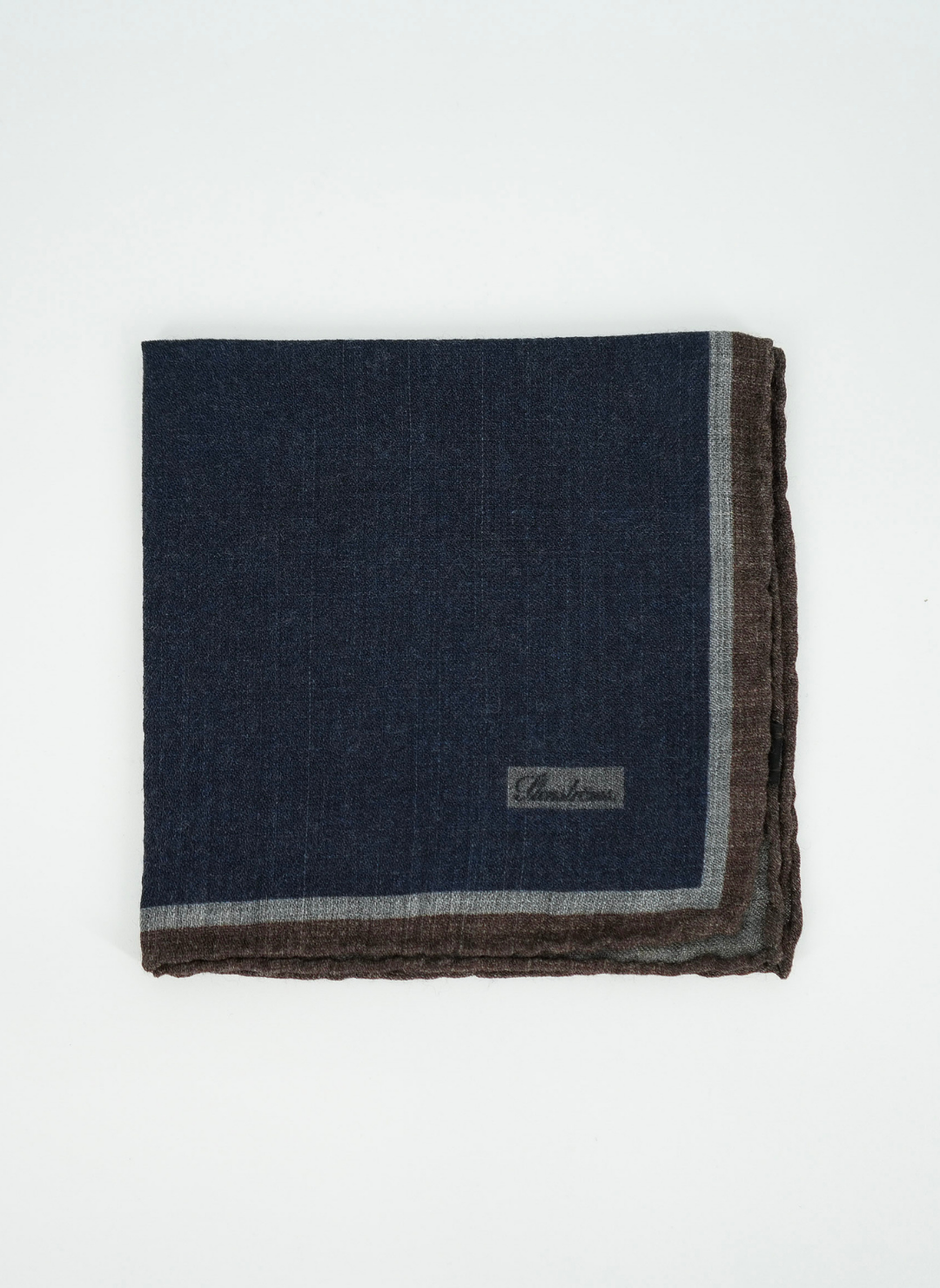 Wool Pocket Square In Navy