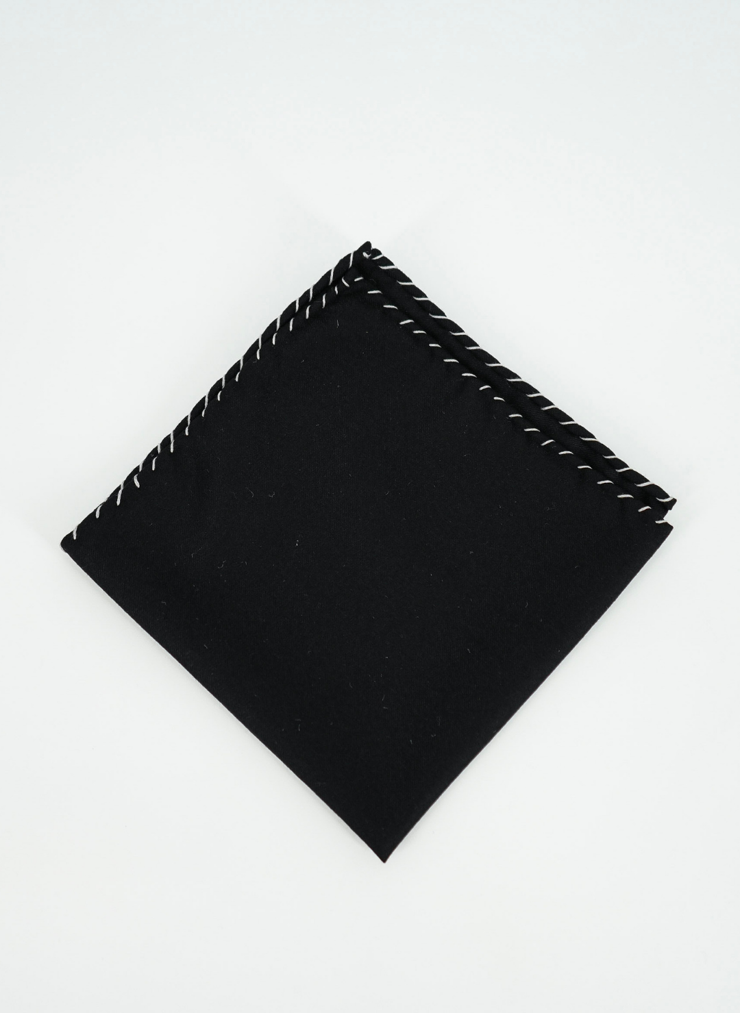 Wool Pocket Square In Black & White