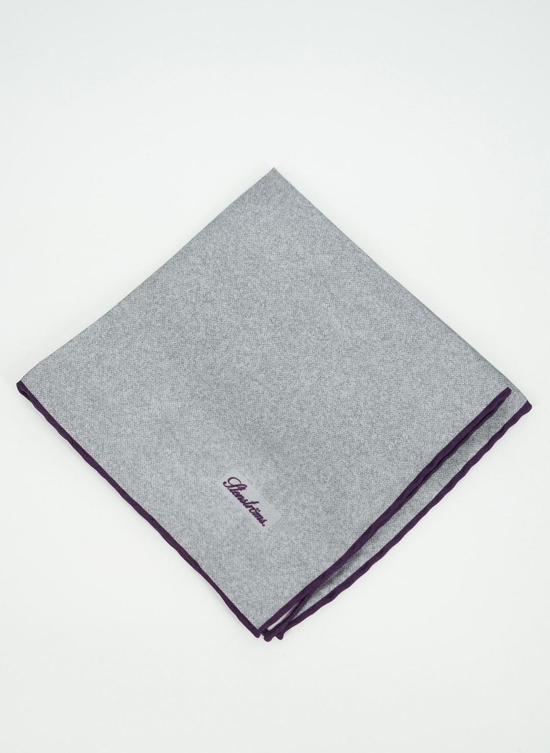Silk Pocket Square In Grey & Purple