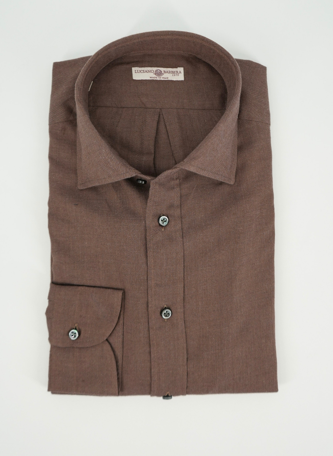 Brown Herringbone Shirt