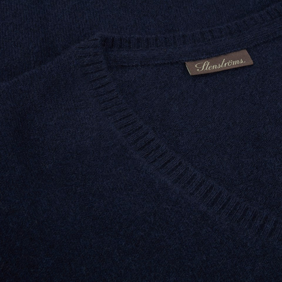 Stenströms Navy Cashmere V-Neck