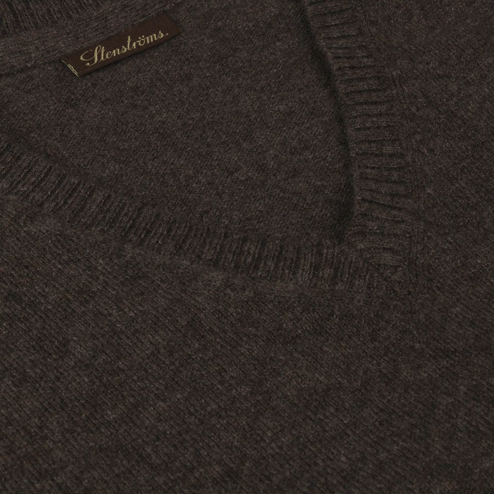 Stenströms Brown Cashmere V-Neck