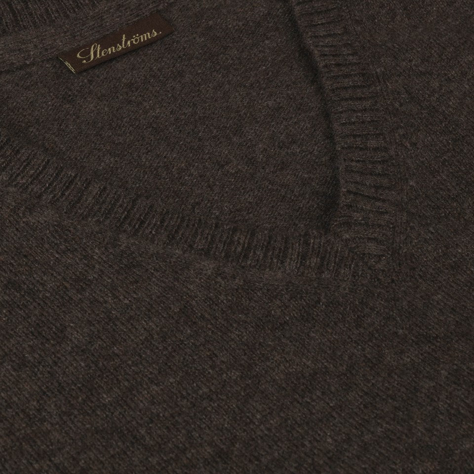 Stenströms Brown Cashmere V-Neck