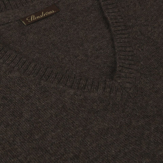 Stenströms Brown Cashmere V-Neck