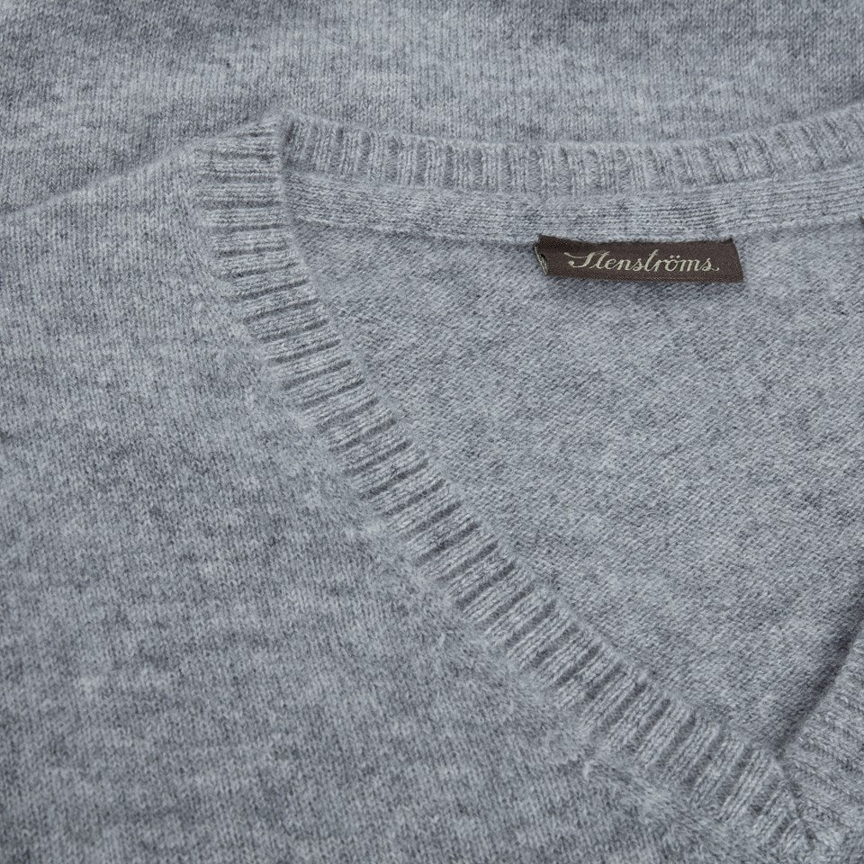 Stenströms Grey Cashmere V-Neck