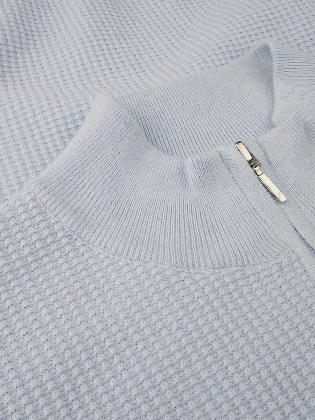 Stenströms Light Blue Textured Half Zip