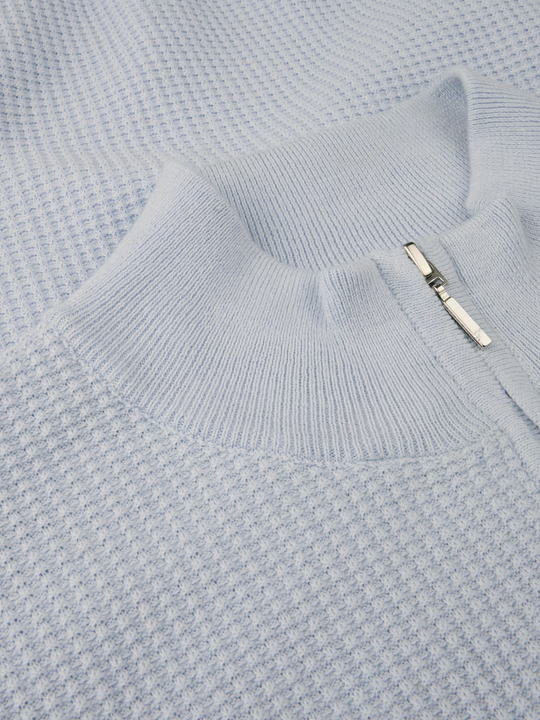 Stenströms Light Blue Textured Half Zip