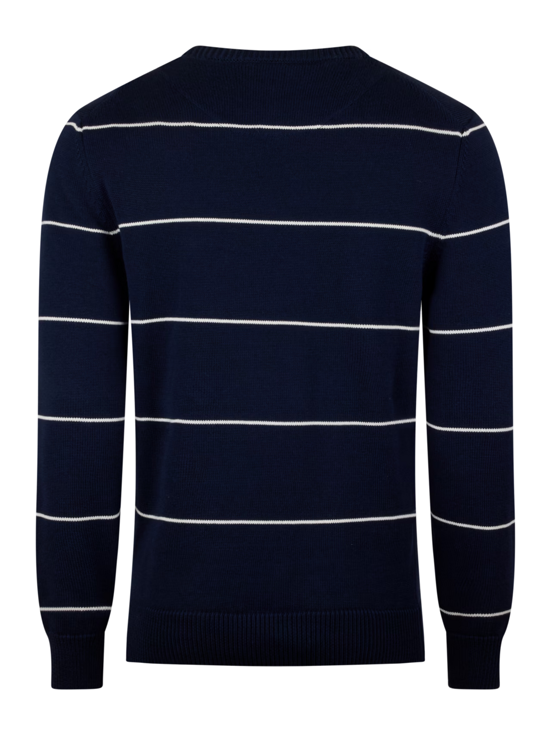 Navy & White Stripe Crew Neck Sweater