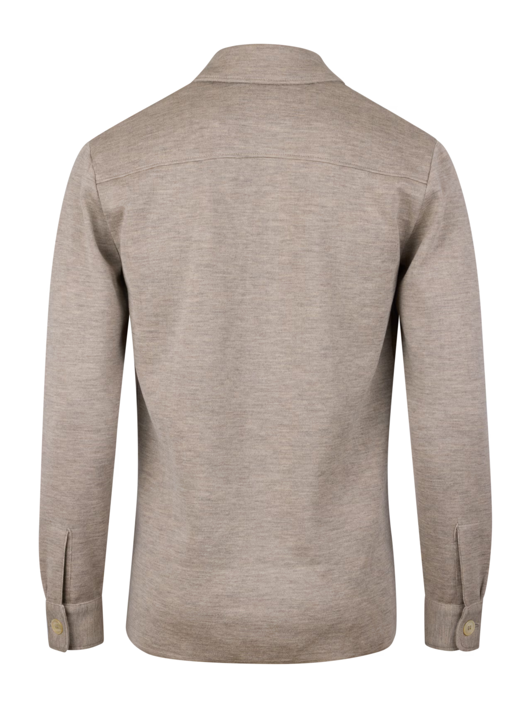 Beige Knitted Merino Wool Overshirt