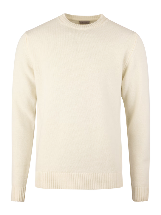 Offwhite Carded Merino Wool Sweater