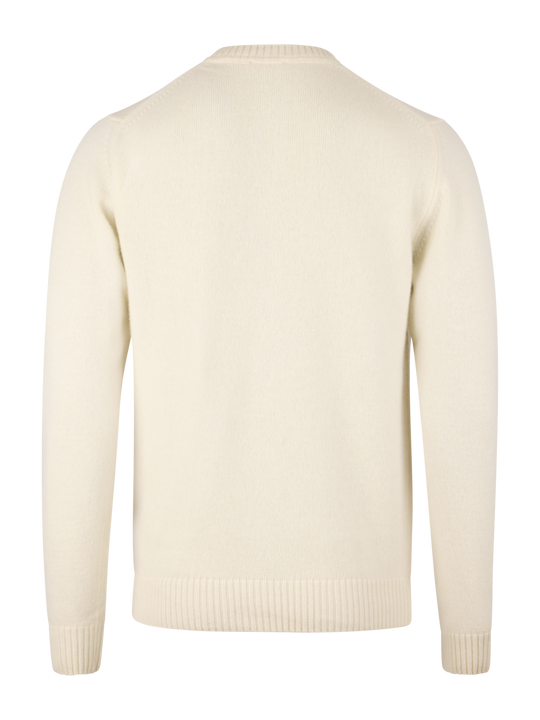 Offwhite Carded Merino Wool Sweater