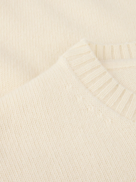 Offwhite Carded Merino Wool Sweater