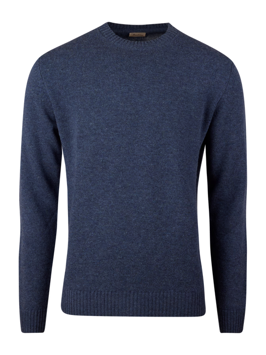 Dark blue Chunky Merino Wool Crew Neck