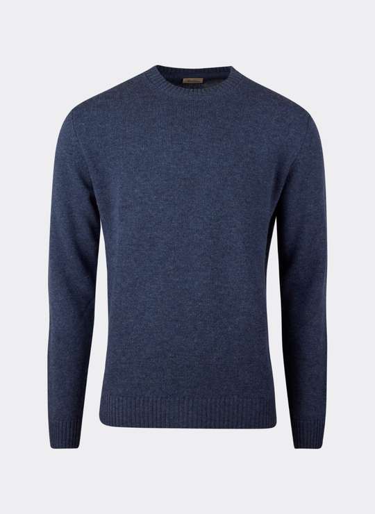 Dark blue Chunky Merino Wool Crew Neck
