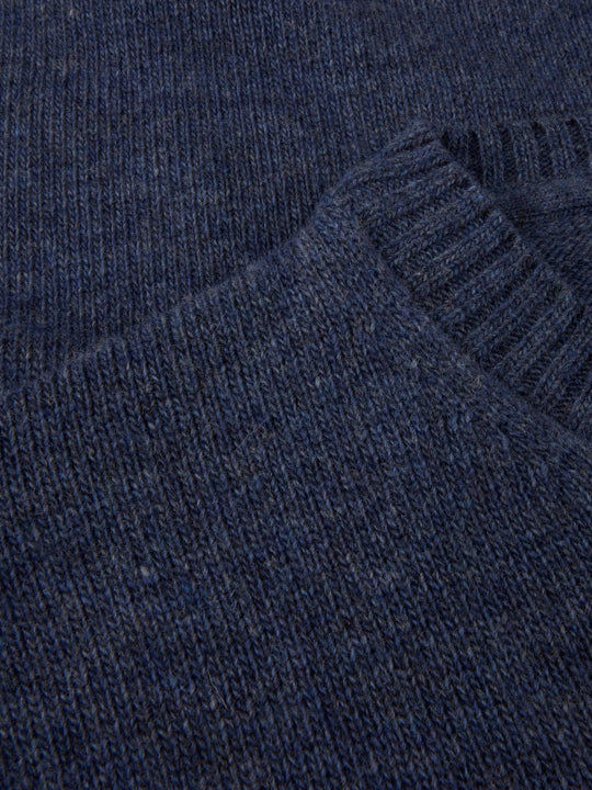 Dark blue Chunky Merino Wool Crew Neck