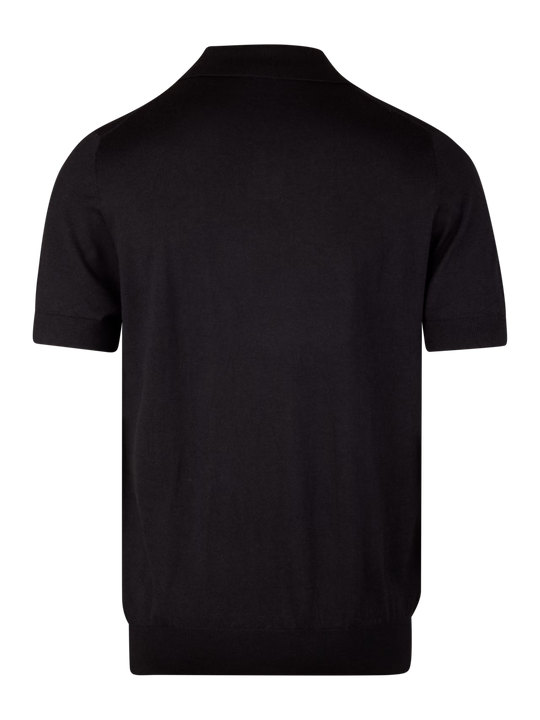 Navy Silk/Cashmere Polo Shirt In Navy