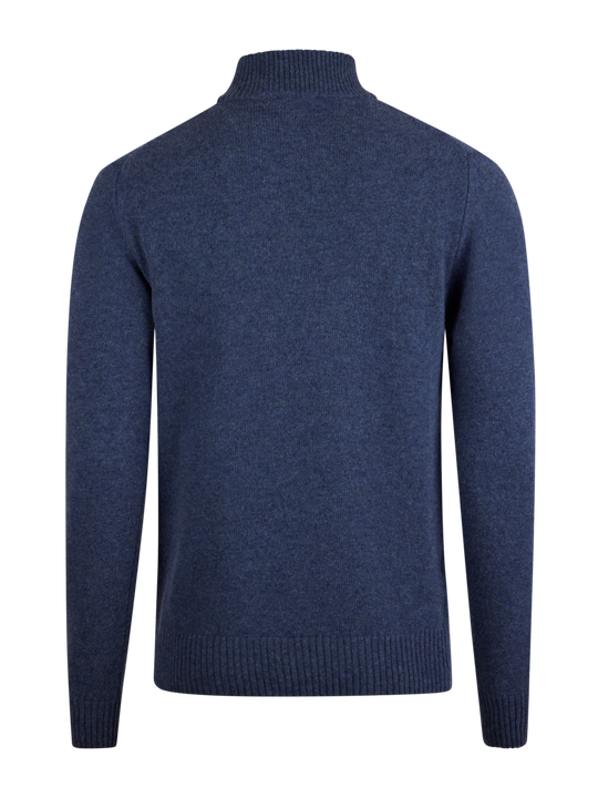 Dark blue Chunky Merino Wool Half Zip