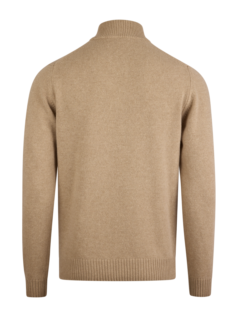 Beige Chunky Merino Wool Half Zip