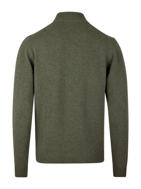 Green Chunky Merino Wool Half Zip
