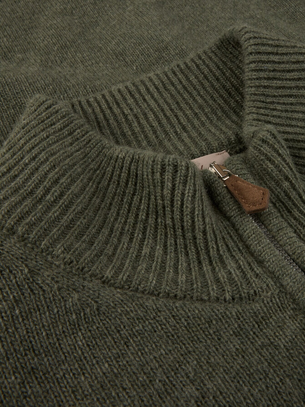 Green Chunky Merino Wool Half Zip