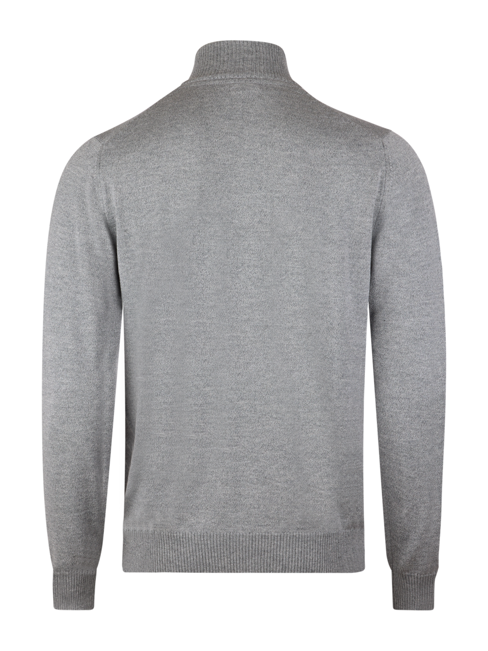 Grey Merino Wool Half Zip Sweater