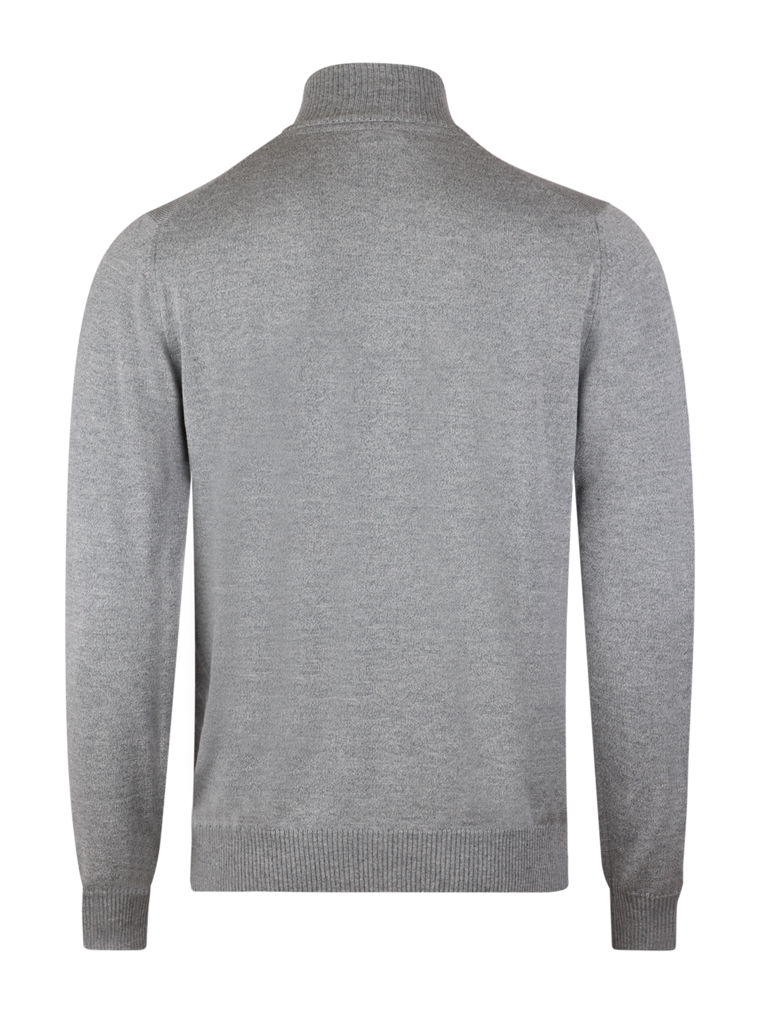 Grey Merino Wool Half Zip Sweater