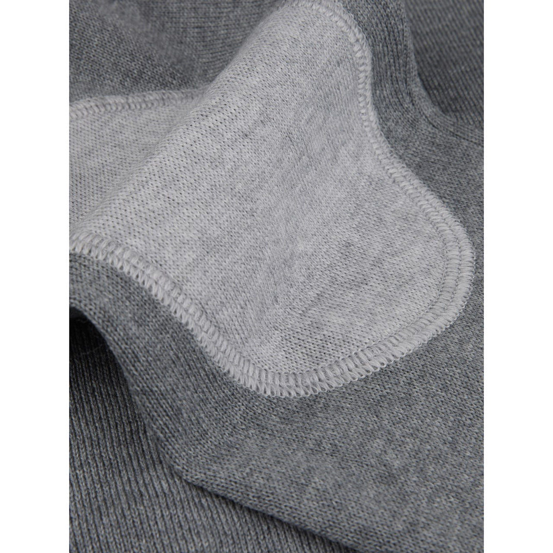 Stenströms Grey Merino Crew Neck With Elbow patch
