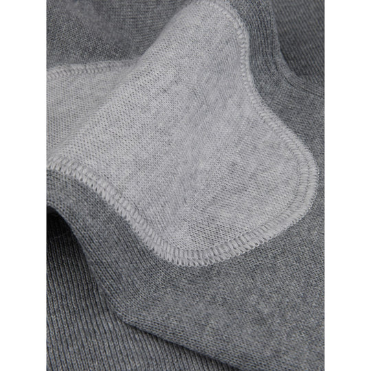 Stenströms Grey Merino Crew Neck With Elbow patch