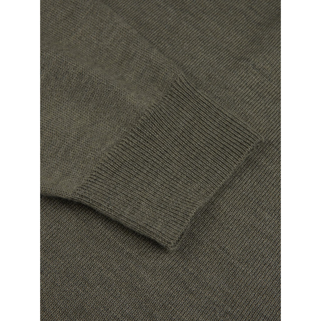 Stenströms Green Merino Crewneck With Elbow Patches