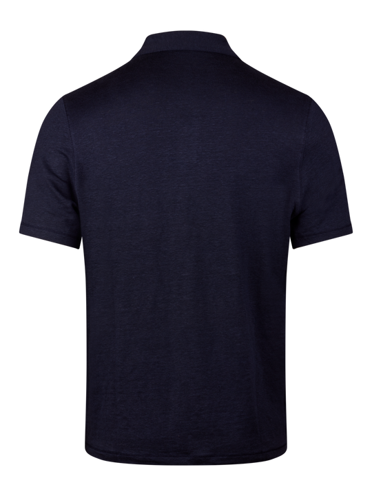 Navy Linen Polo Shirt