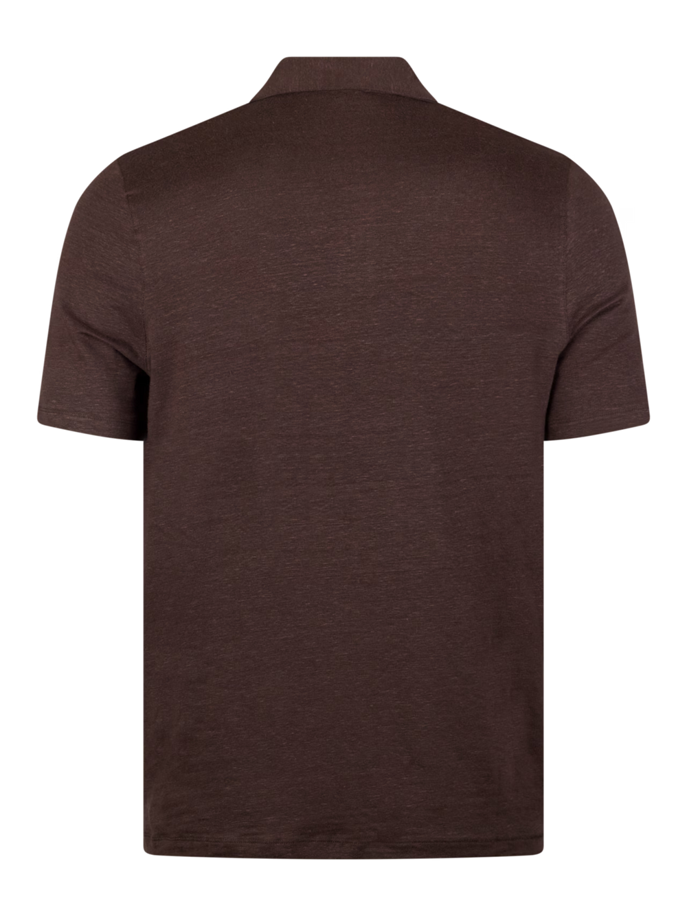 Dark brown Linen Polo Shirt