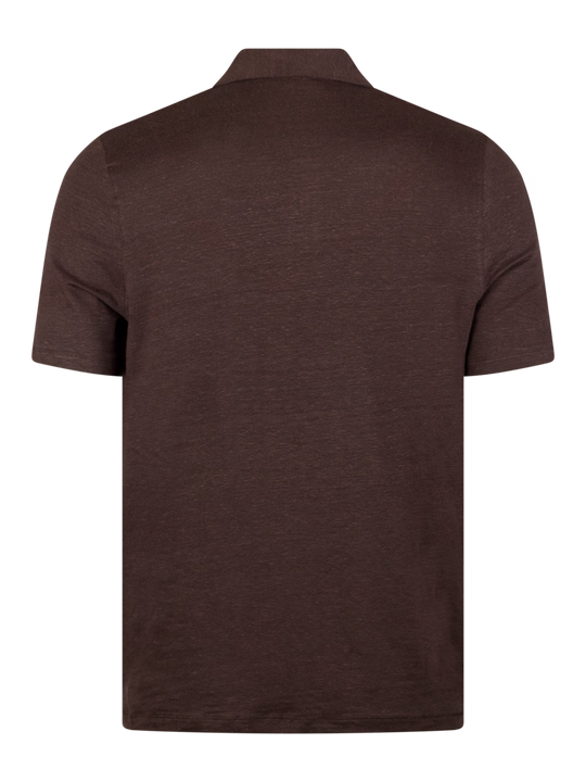 Dark brown Linen Polo Shirt