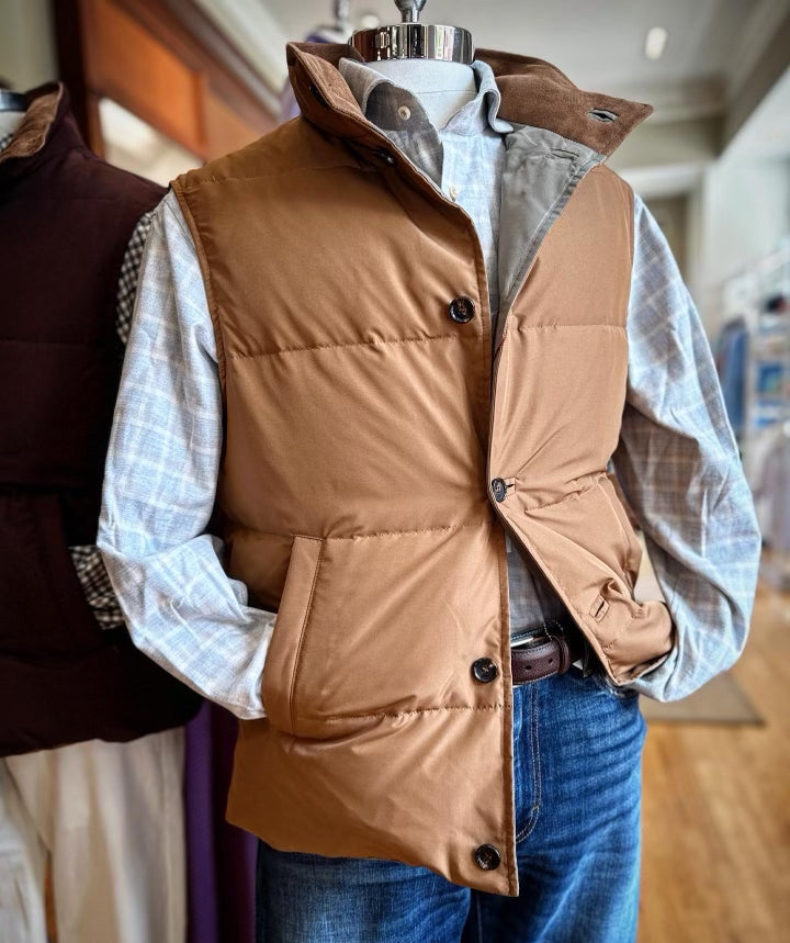 Luciano Barbera Brown Quilted Vest