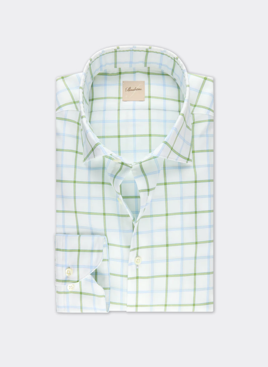 Light green Checked Oxford Shirt
