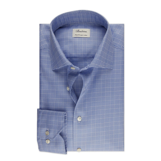Stenströms Blue Checked Twill Shirt