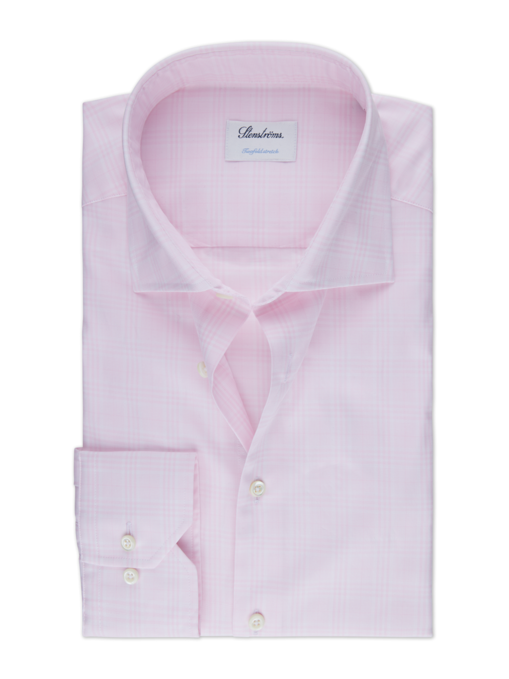 Stenströms Pink Checked Stretch Shirt