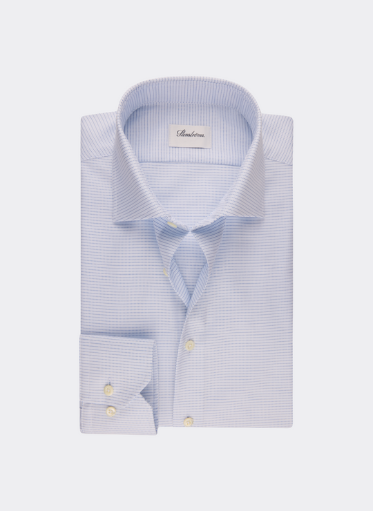 Stenströms Light Blue Patterned Oxford Shirt