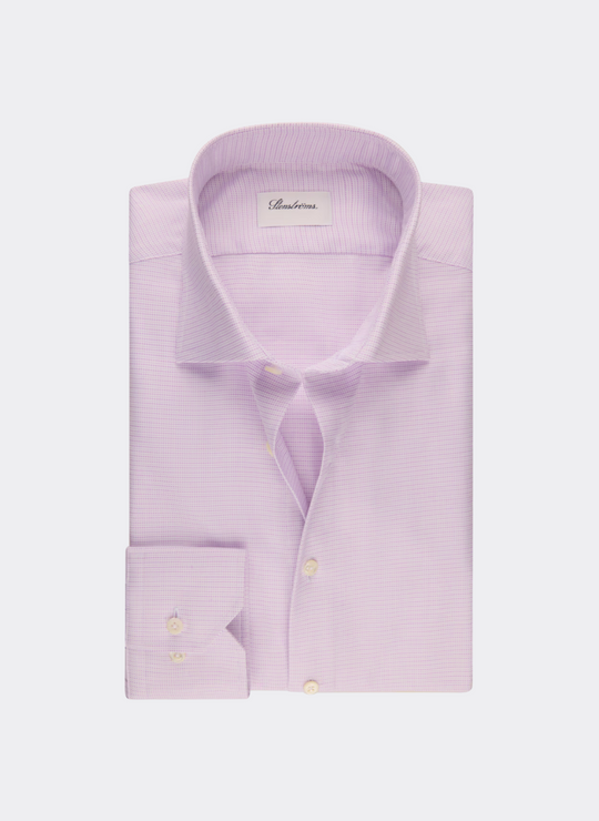Stenströms Light Purple Patterned Oxford Shirt